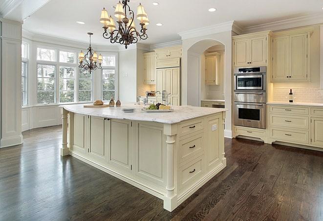 sleek gray laminate flooring in a modern living room in Antioch